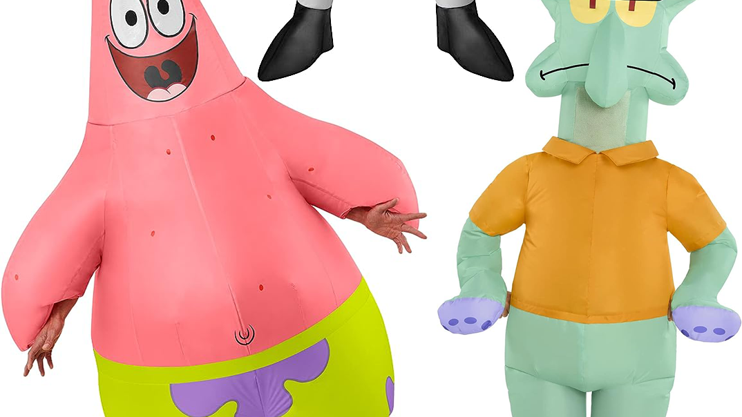 trio halloween costumes patrick spongebob squidward
