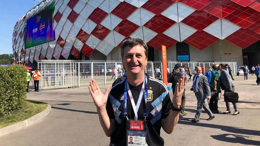 Diego Korol asegura que lo mejor de su trabajo es ver a la Selección Argentina en la cancha, entrevistar a los jugadores.