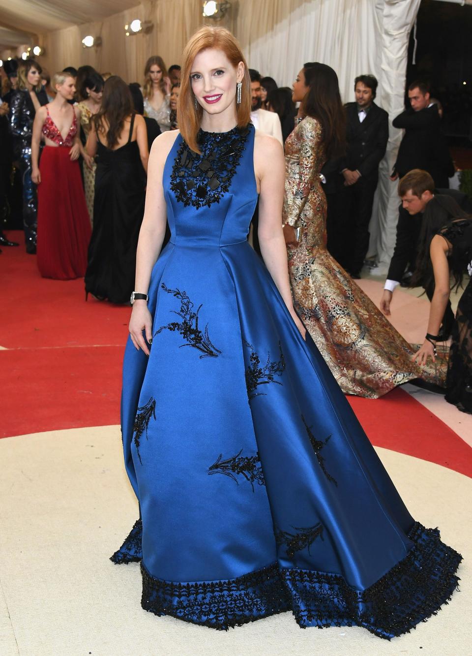 <h1 class="title">Jessica Chastain in a Prada dress and Piaget jewelry</h1><cite class="credit">Photo: Getty Images</cite>