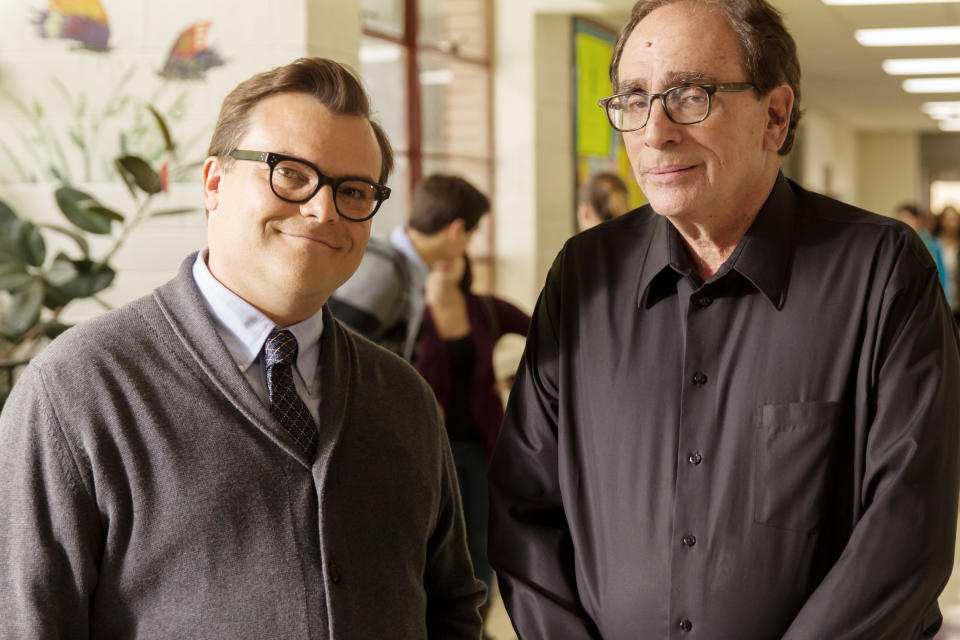 From left: Jack Black and R.L. Stine on set of Goosebumps (2015). - Credit: Columbia Pictures/courtesy Everett Collection