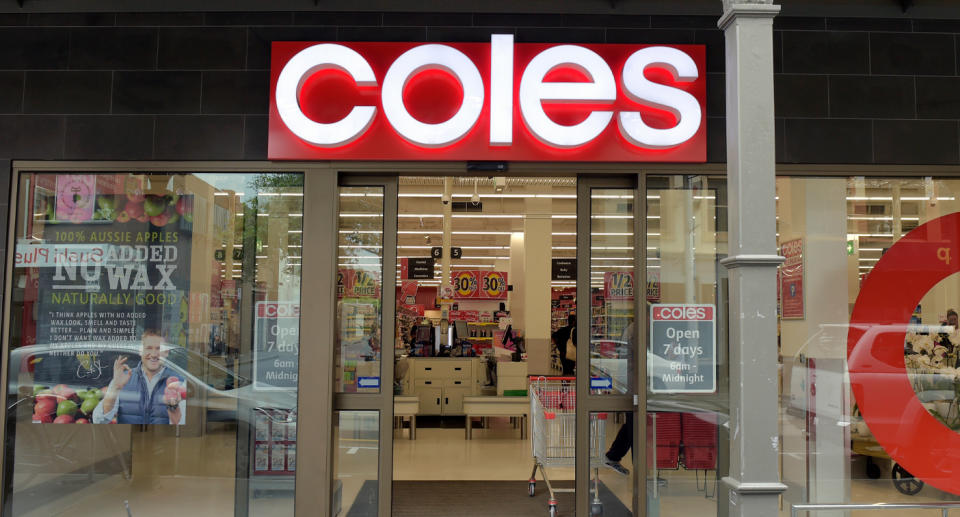 Front of Coles store.