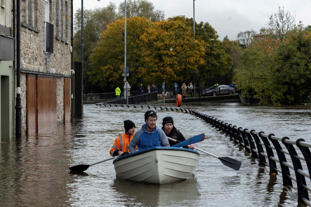 Heavy rain caused extensive flooding in Newry, Northern Ireland (REUTERS)