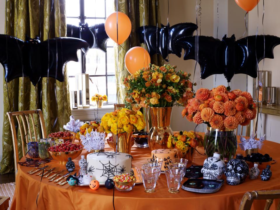 A Halloween-themed birthday party.