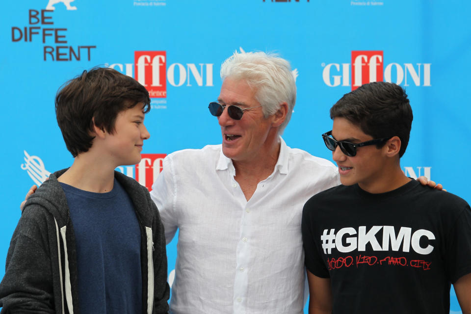 Richard Gere at photocall with his sons