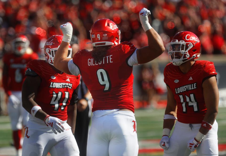 U of L defensive lineman Ashton Gillotte’s sack total ranks among the top 10 nationally.