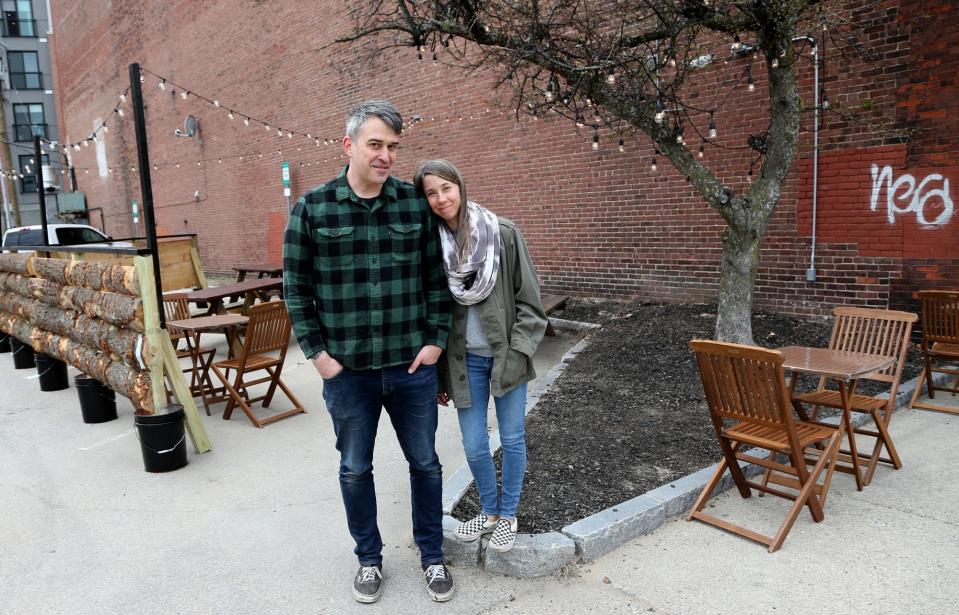 Amanda Gouin and Dean Baltulonis, a husband and wife team, are two of three owners of Sonny's Tavern in Dover, seen in 2021. They are expanding to Rochester.