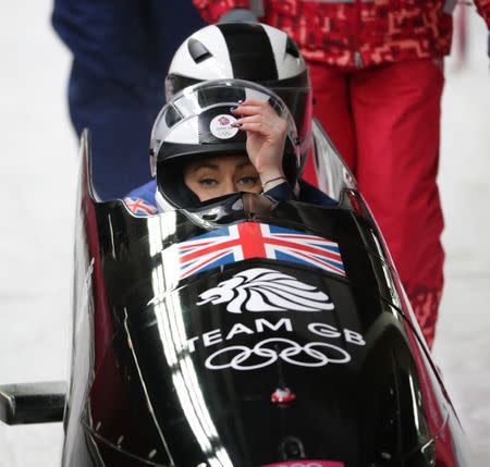 FILE PHOTO - Feb 20, 2018; Pyeongchang, South Korea; Mica Mcneill and Mica Moore (GBR) compete in heat 2 of the bobsleigh 2-man event during the Pyeongchang 2018 Olympic Winter Games at Olympic Sliding Centre. Mandatory Credit: Dan Powers