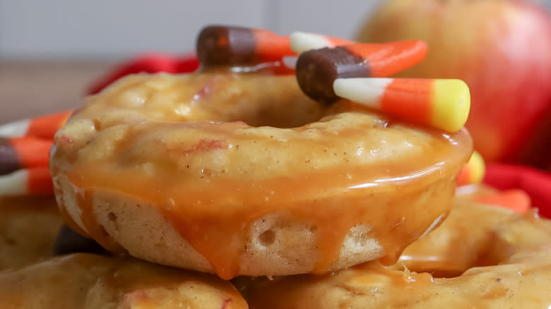 caramel apple donuts with glaze