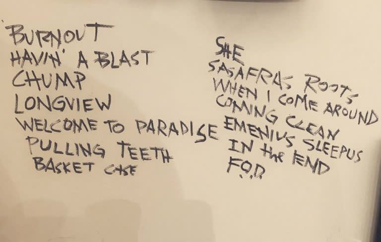 green day dookie setlist