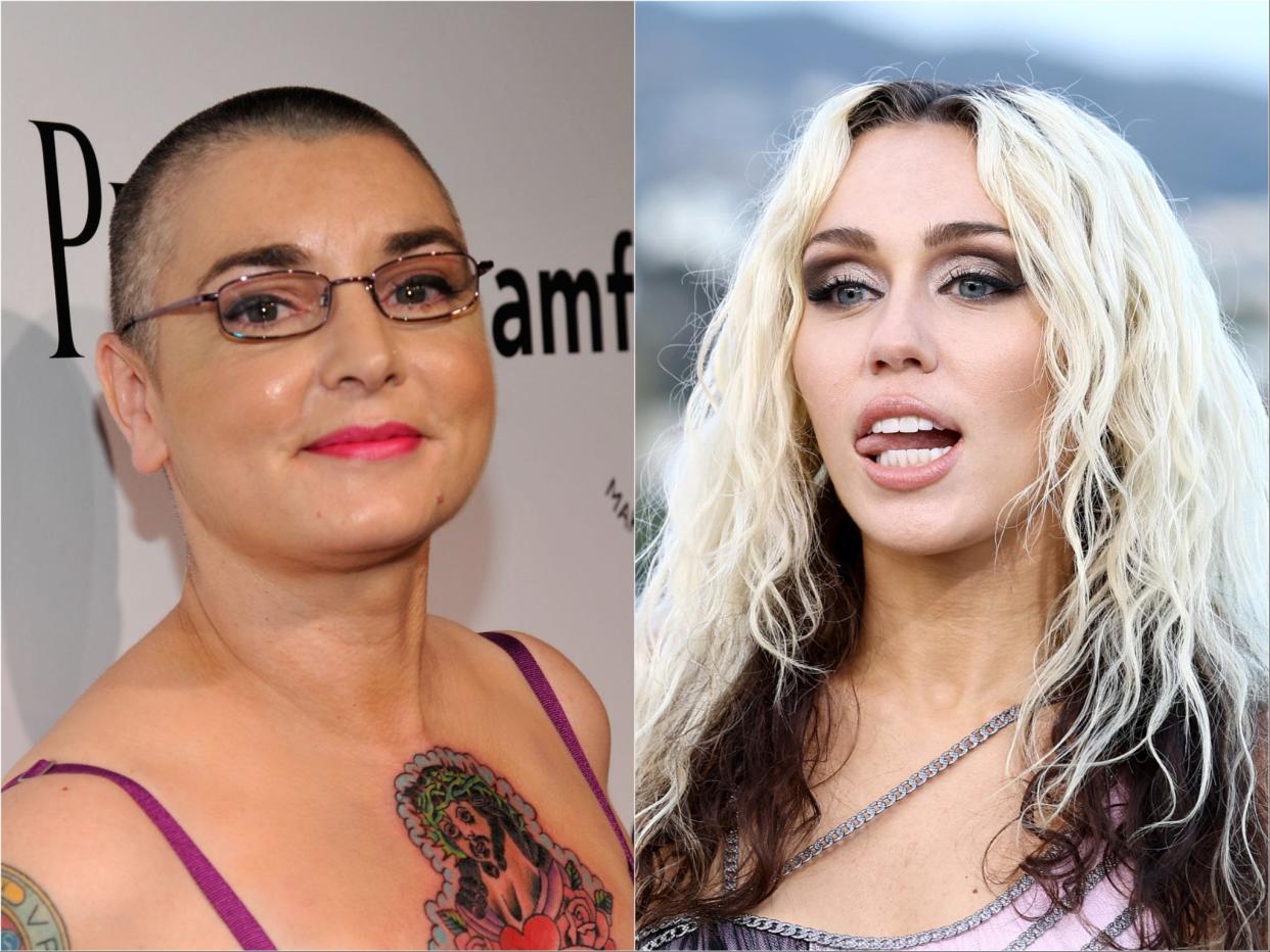 Sinead O’Connor (left) and Miley Cyrus (Getty Images)