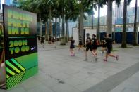 Runners at the last stretch of the race at Marina Bay Sands. (Photo courtesy of Nike Singapore)