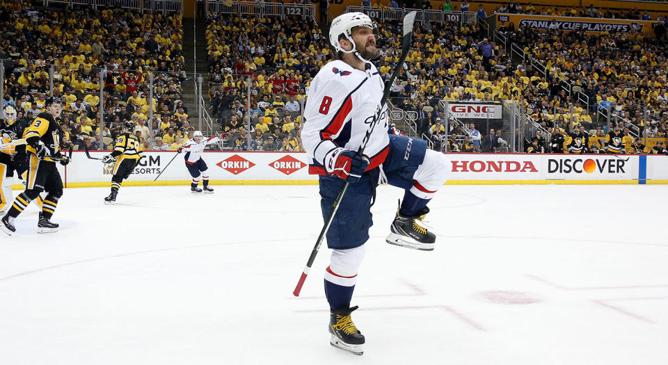 Alex Ovechkin was a beast against the Pittsburgh Penguins. (Photo by Kirk Irwin/Getty Images)