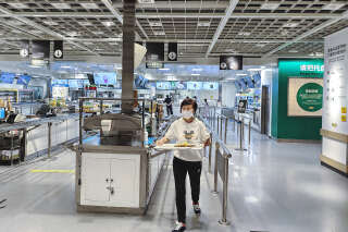 Dans le restaurant d’un magasin Ikea situé dans un centre commercial de Wuhan, en août 2021.. PHOTO GETTY IMAGES/AFP