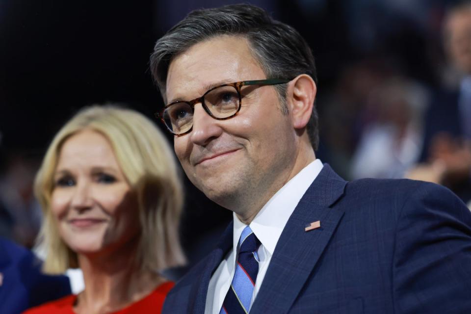 Speaker of the House Mike Johnson on July 17 at the RNC in Milwaukee, Wisconsin. He’s a staunch opponent of abortion rights (Getty Images)