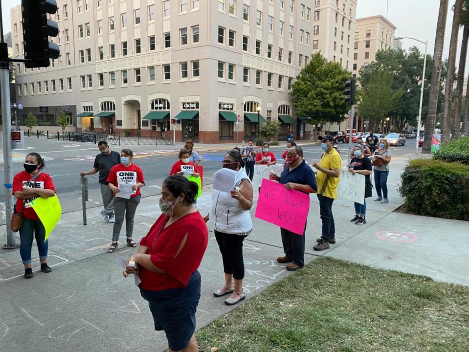 <div class="inline-image__caption"><p>The Disney workers' caravan/vigil at the California State Capitol on Sept. 30, 2020.</p></div> <div class="inline-image__credit">Asm. Kalra</div>