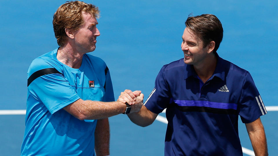 Mark Woodforde and Todd Woodbridge are pictured at the 2016 Australian Open.