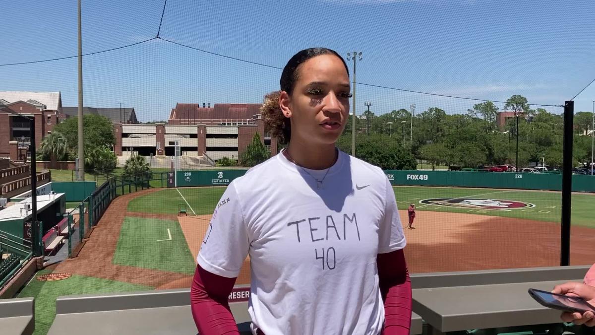 Watch Florida State softball catcher Michaela Edenfield talks about UF