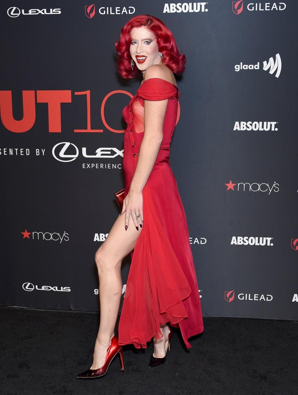 <div class="inline-image__caption"><p>Love Bailey arrives at Out Magazine's OUT100 Awards Celebration Presented By Lexus at Quixote Studios on November 15, 2018, in Los Angeles, California.</p></div> <div class="inline-image__credit">Gregg DeGuire/Getty</div>