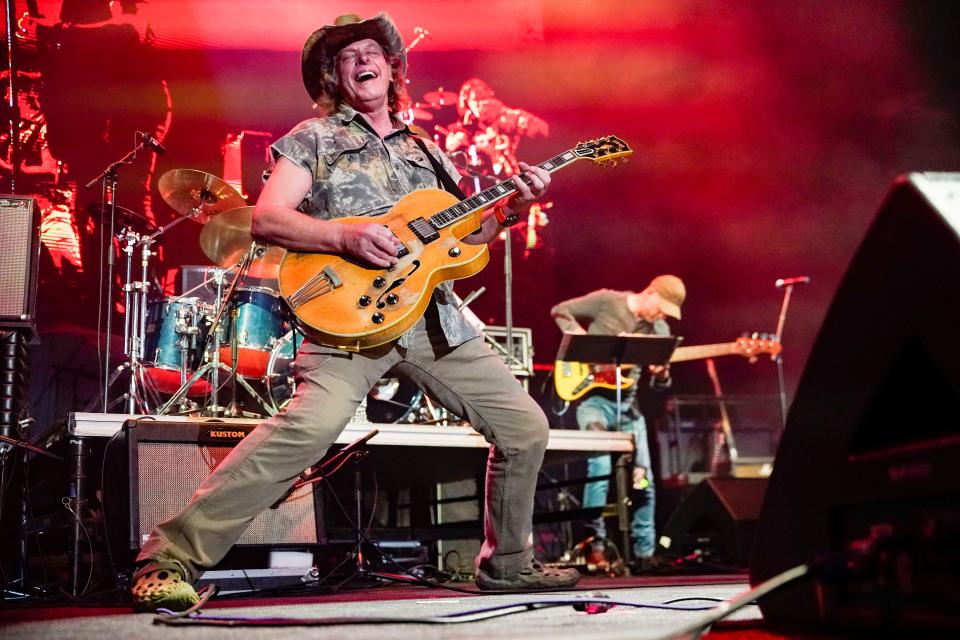 Ted Nugent (pictured here performing during the Boots on the Sand: Hurricane Ian Relief Fundraiser at Hertz Arena in Estero on Thursday, Dec. 1, 2022) will play Tampa's Seminole Hard Rock Event Center on July 16.