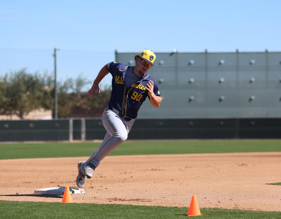 First-round pick Brock Wilken is off and running in his first major-league camp with the Brewers.
