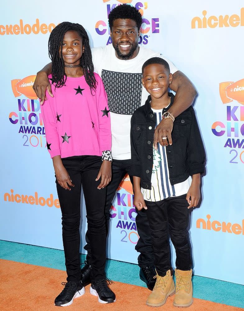 Kevin Hart with kids Heaven and Hendrix | Jon Kopaloff/FilmMagic