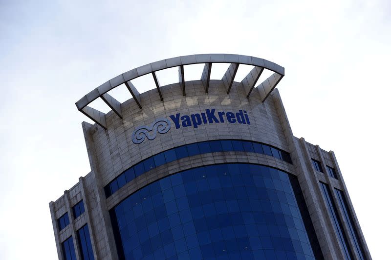 FILE PHOTO: Yapi Kredi Bank headquarters is pictured in Istanbul