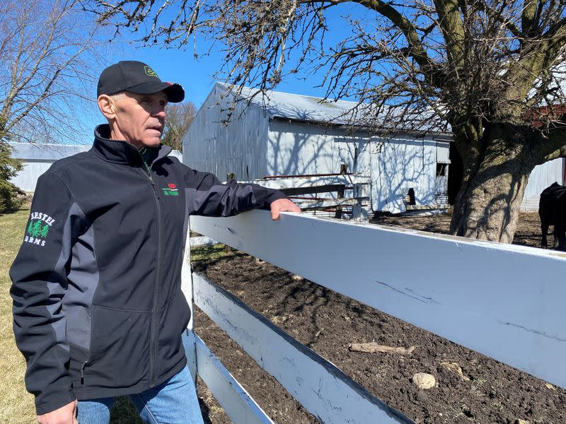 Farmer Dave Kestel at his farm in Manhattan