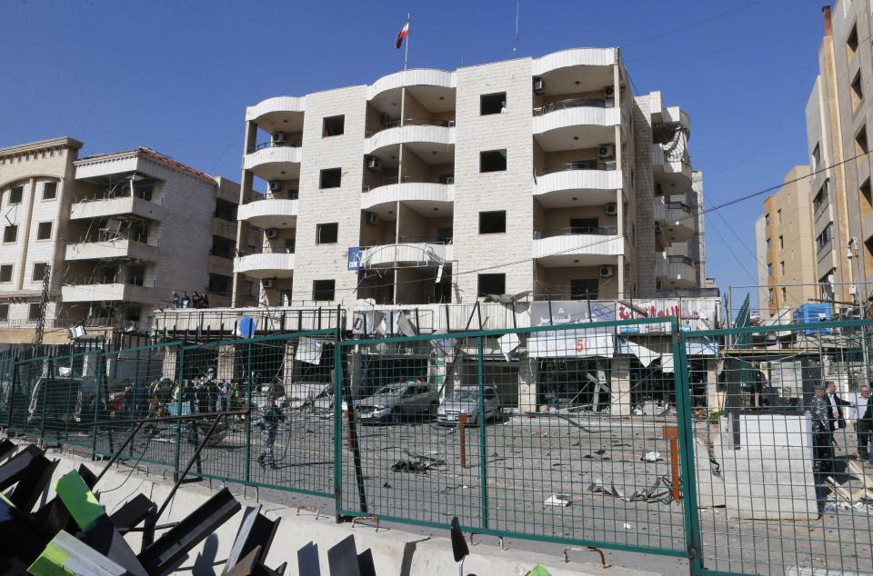 A view shows the damage at Iran's cultural centre at the site of an explosion in the southern suburbs of Beirut February 19, 2014. (REUTERS/Mohamed Azakir)