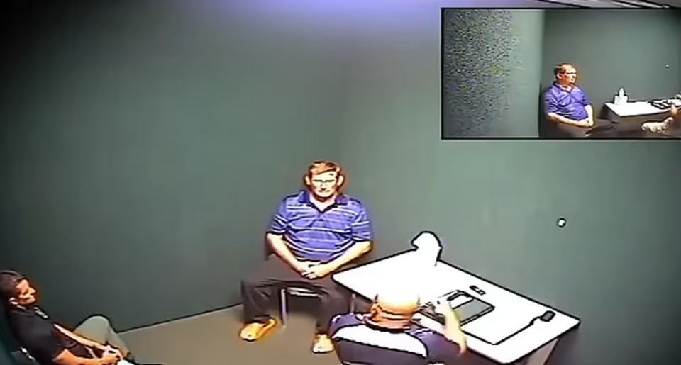 Jerry Geisler Odum in bodycam footage of his police interrogation (Law&Crime)