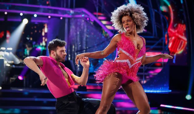 Fleur East dancing with her Strictly partner Vito Coppola (Photo: Guy Levy/BBC via PA Media)