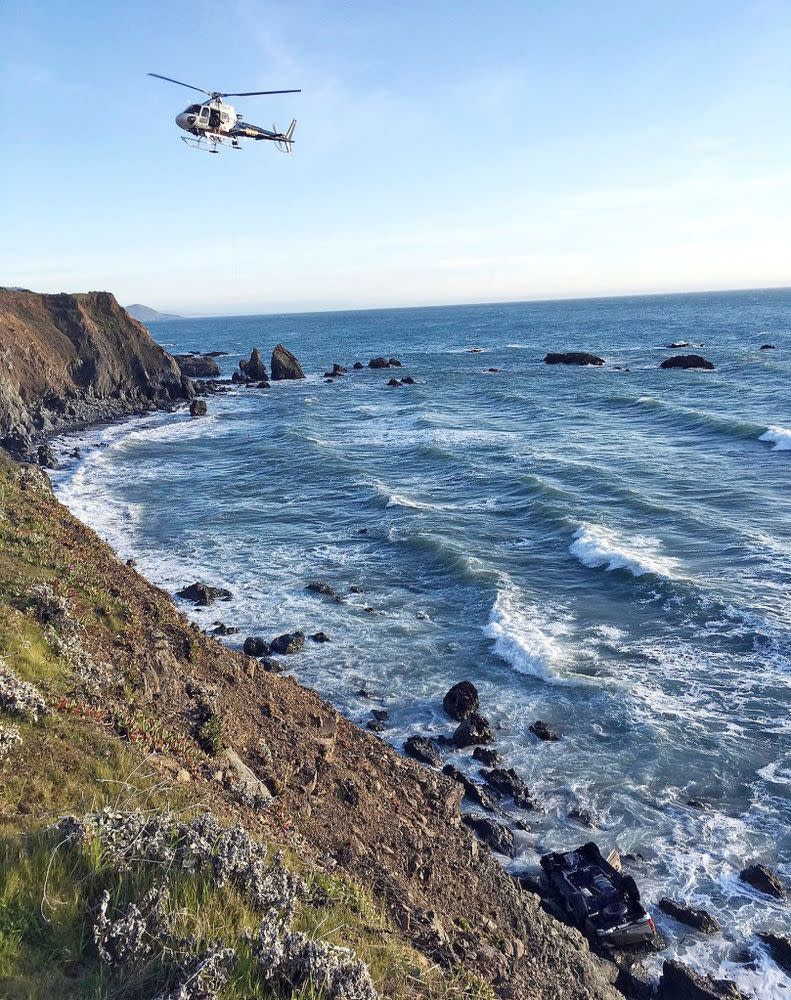 The site of the crash in Northern California that killed the Hart family