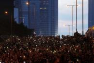 Demonstration demanding Hong Kong's leaders to step down and withdraw the extradition bill, in Hong Kong