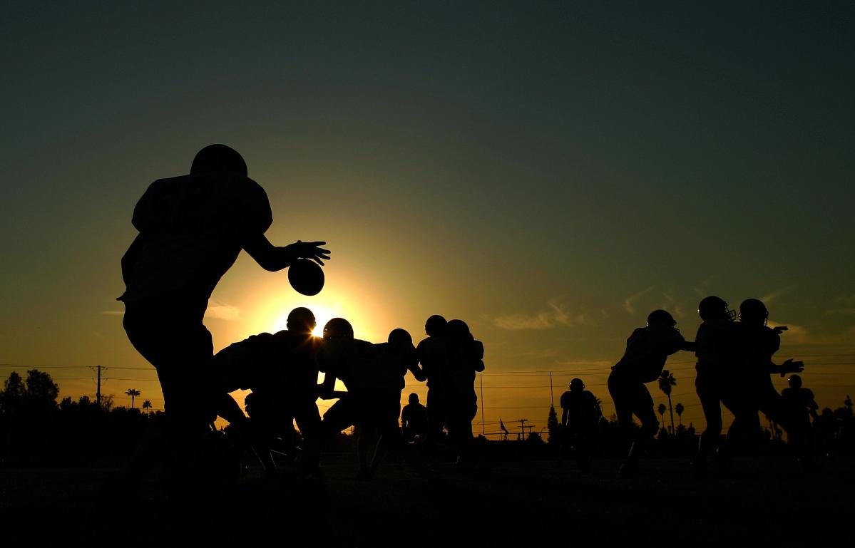 football huddle silhouette