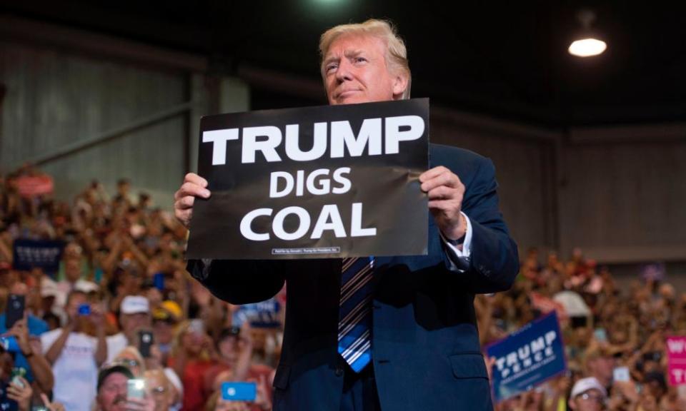 Donald Trump at a rally in Huntington, West Virginia, on 3 August 2017.