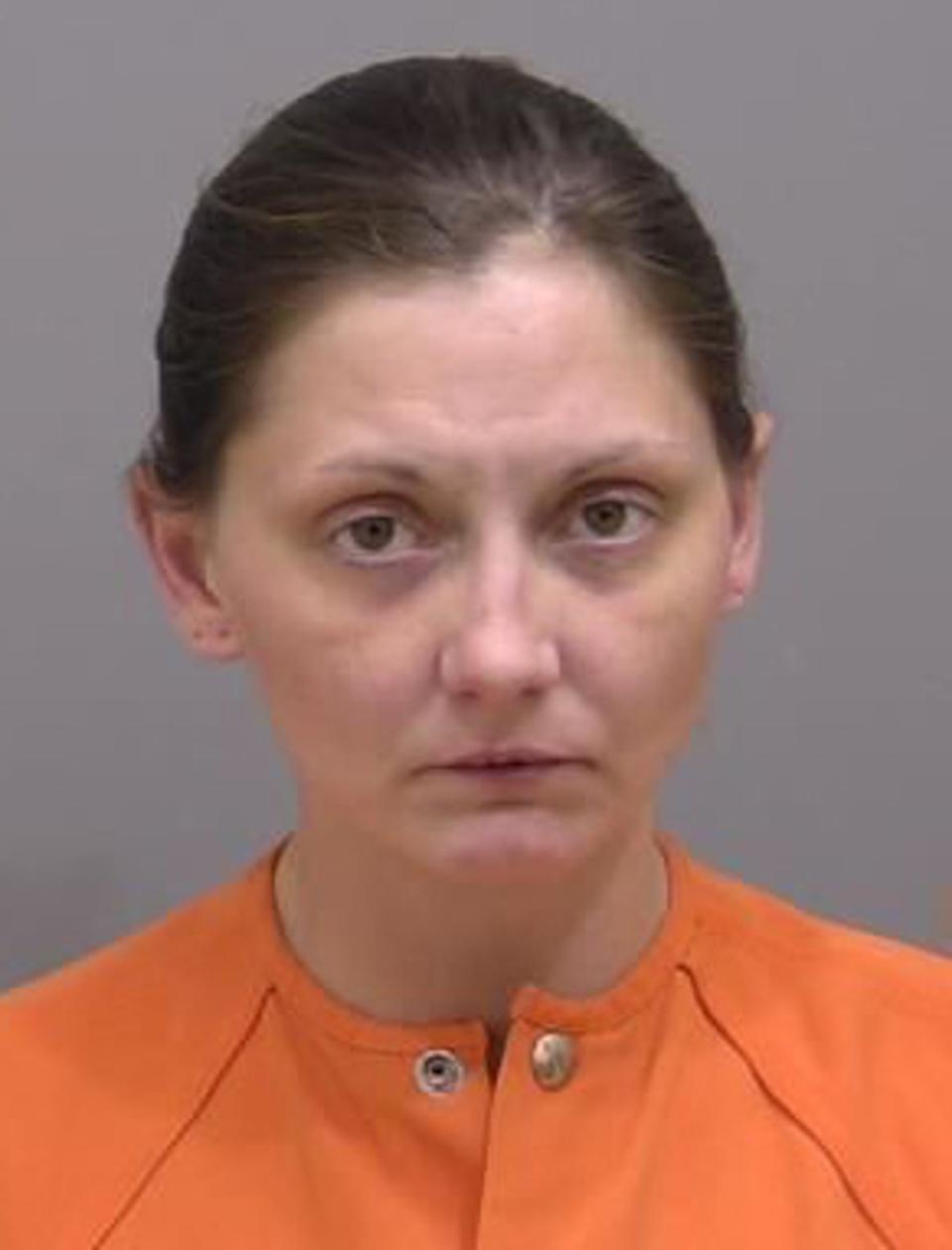 Katrina Baur pictured following her arrest in February 2024 (Manitowoc County Sheriff’s Office)