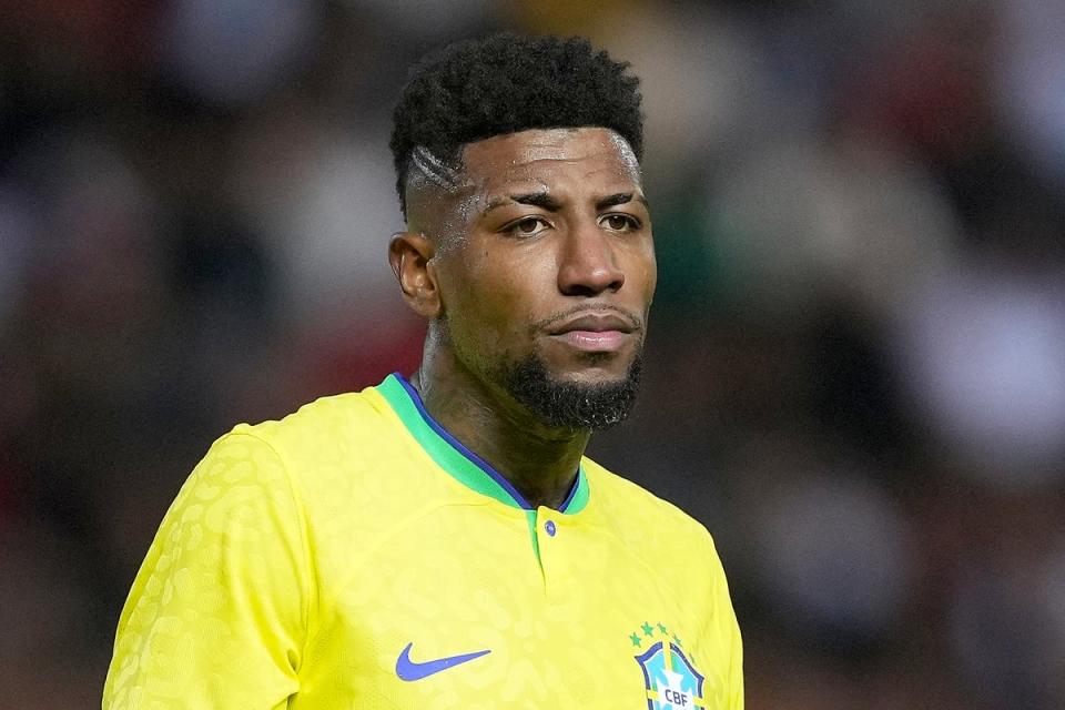 Injury blow: Emerson Royal suffered a knee problem while playing for Brazil against Morocco (Getty Images)