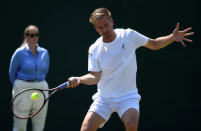 FILE PHOTO: Tennis - Wimbledon - All England Lawn Tennis and Croquet Club, London, Britain - July 3, 2018 Germany's Peter Gojowczyk in action during the first round match against Argentina's Juan Martin Del Potro REUTERS/Tony O'Brien/File Photo