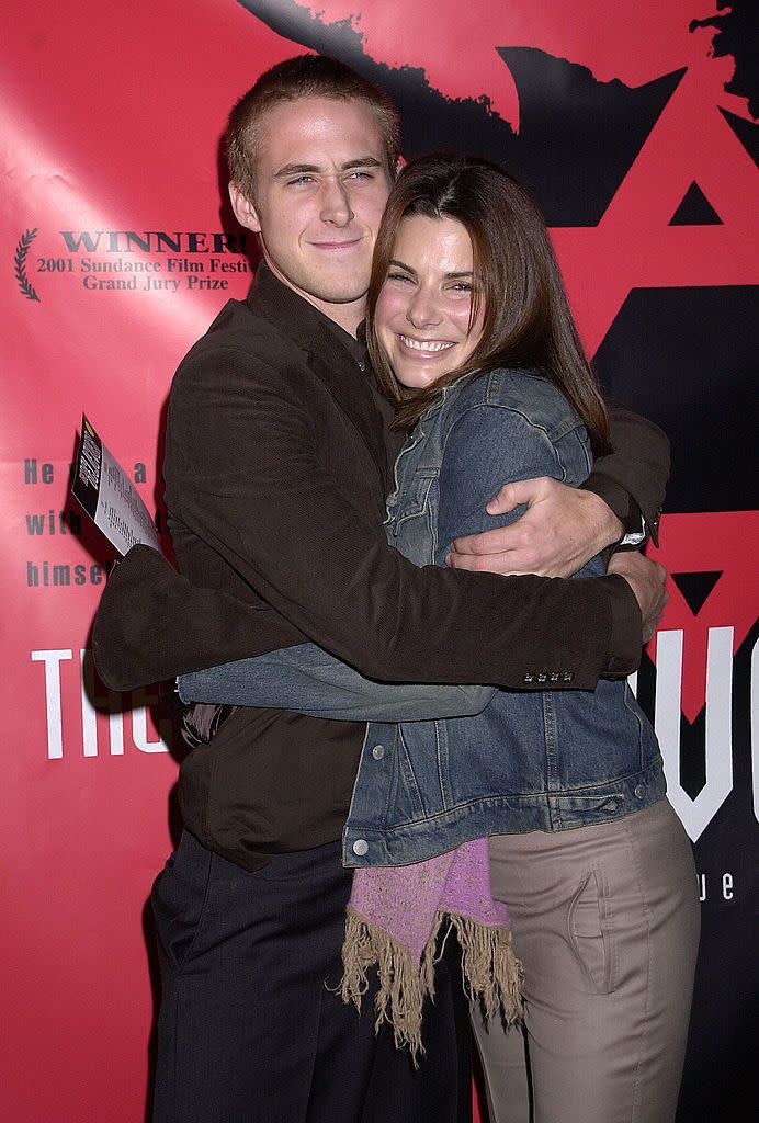 <p>Sandra, who is 16 years his senior, and Ryan dated for a year in 2002, after meeting on the set of Murder By Numbers. In a 2011 <a href="https://www.usmagazine.com/celebrity-news/news/ryan-gosling-exes-sandra-bullock-rachel-were-the-best-girlfriends-ever-2011179/" rel="nofollow noopener" target="_blank" data-ylk="slk:interview;elm:context_link;itc:0;sec:content-canvas" class="link ">interview</a> (presumably before he met wife Eva Mendes), Ryan said she was one of his best girlfriends, commenting, "I had two of the greatest girlfriends of all time. I haven't met anybody who could top them."</p>