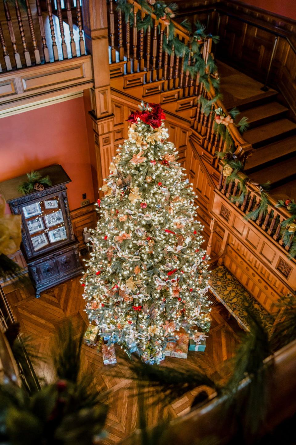 The 1878 Eustis Estate is one of the state’s largest Gilded Age mansions and its halls will be decked for the Christmas season.