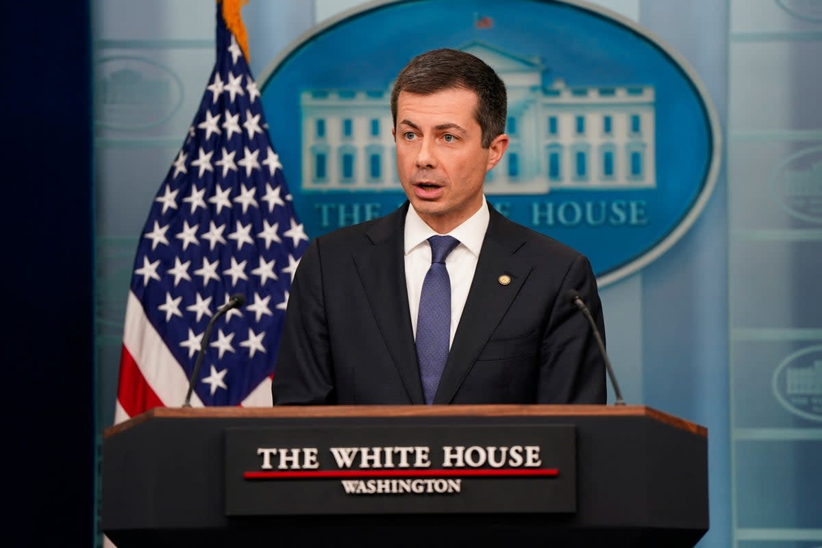 US Secretary of Transportation Pete Buttigieg said that a ‘main area of concern’ was also the livelihoods of port workers (REUTERS)