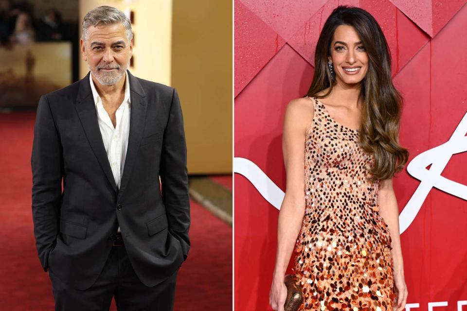 <p>Neil P. Mockford/Getty, Karwai Tang/WireImage</p> George Clooney and Amal Clooney