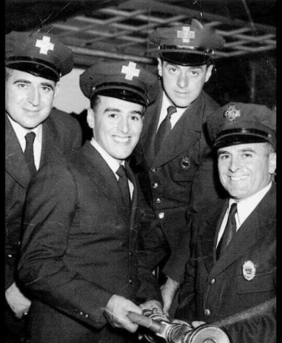 The Malvesti brothers served on the Quincy fire and police departments in the 1940s. The West Quincy fire station is dedicated to them. From left to right: Joseph, Anthony, Louis and Nicholas Malvesti.