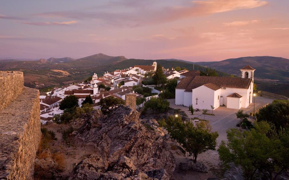 View from the castle of Marvão hilltop village, Marvão, Alentejo, Portugal