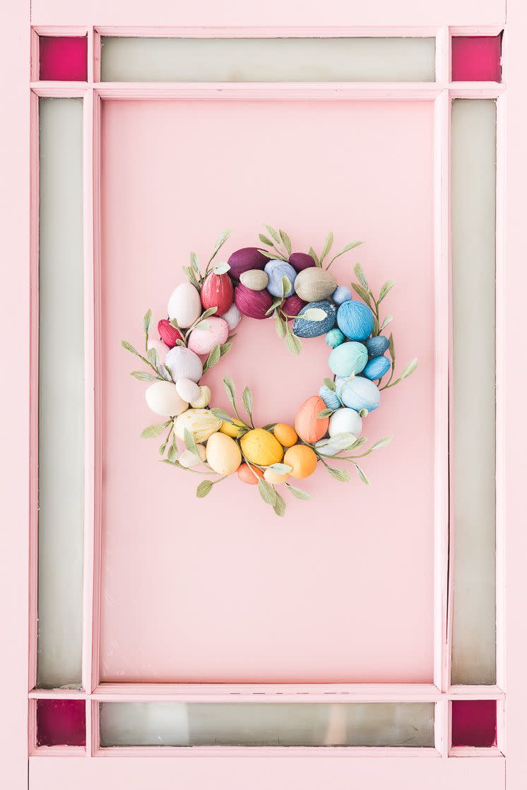 Rainbow Easter Egg Wreath