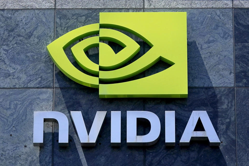 Nvidia shares fell more than 5% on Monday amid a broader market sell-off.  (AP Photo/Jeff Chiu, File)