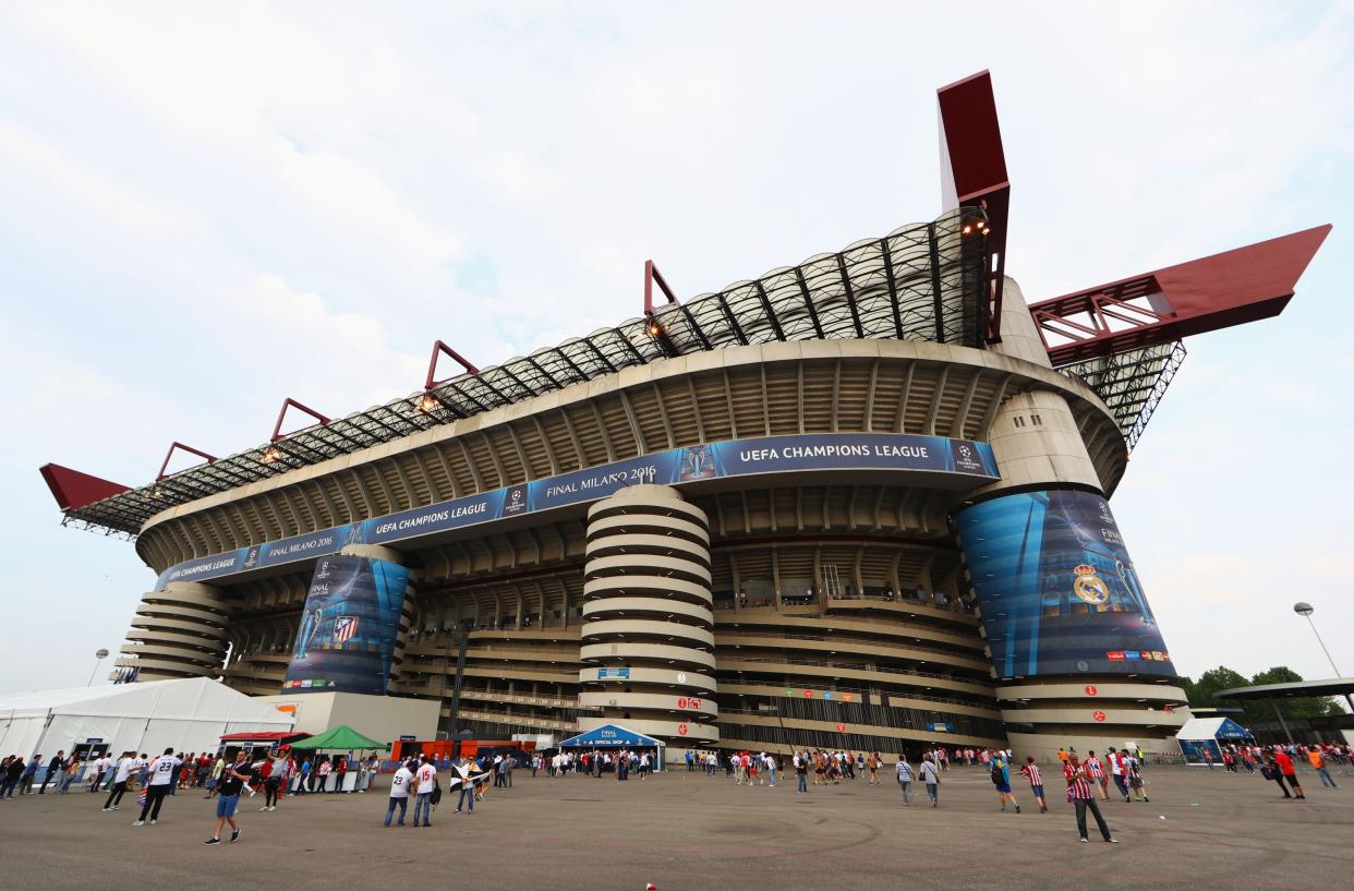 Vista exterior del estadio Giuseppe Meazza (San Siro) de Milán. Foto: Clive Mason/Getty Images