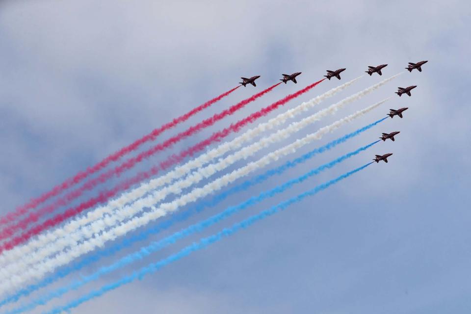 The planes flew to mark the 75th anniversary of VJ Day (PA)