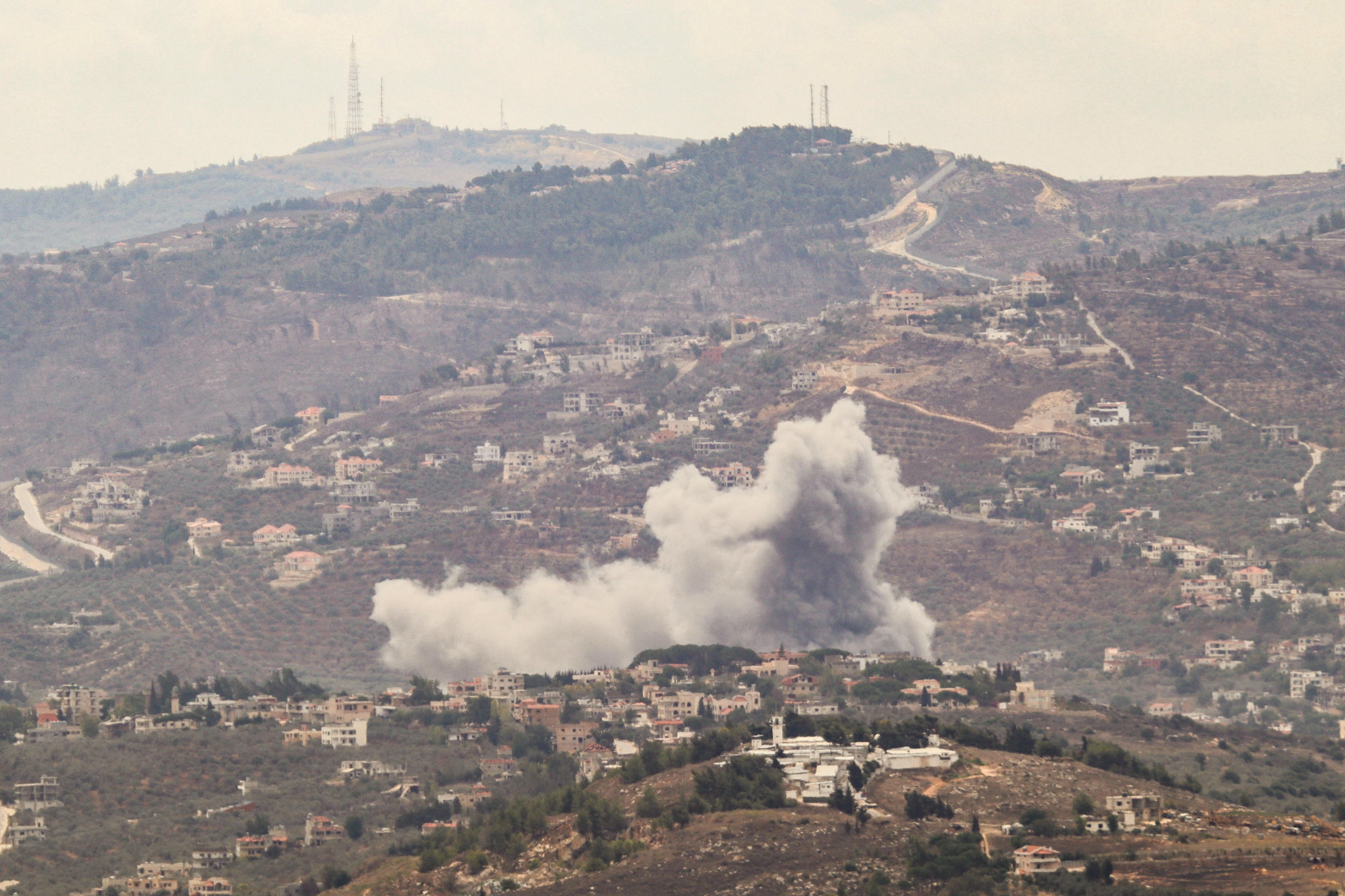 Smoke billows from the site of an Israeli airstrike on Kfar Kila, Lebanon, Sept. 20. (Rabih Daher/AFP via Getty Images)