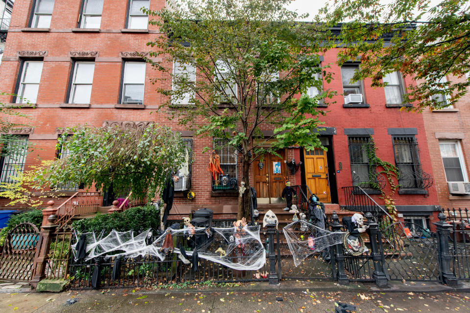  A home in Park Slope in Brooklyn is decorated in celebration of Halloween on October 30, 2020 in New York City.