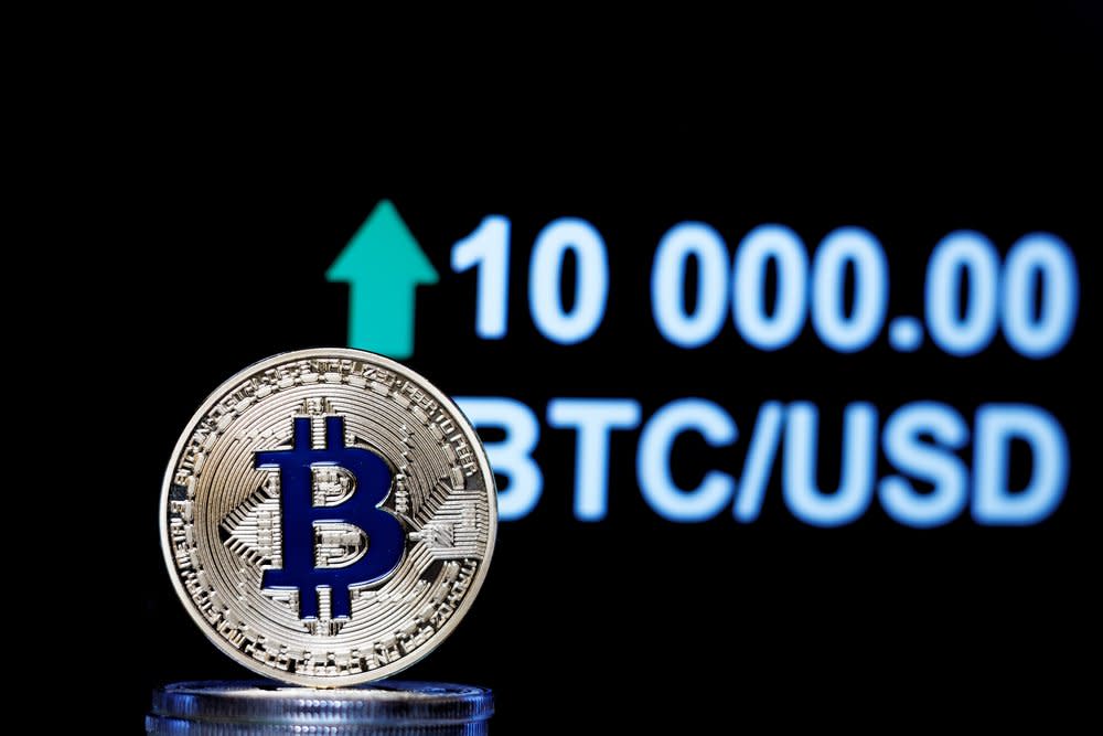 There's less than a 5 percent chance that the bitcoin price hits $10,000 by September, according to the options market. | Source: Shutterstock